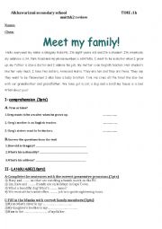 English Worksheet: common core unit 1&2