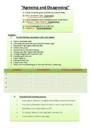 English Worksheet: Agreeing and disagreeing