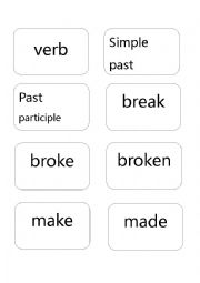 English Worksheet: Irregular verbs with matching participles 