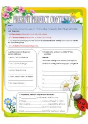 English Worksheet: PRESENT PERFECT CONTINUOUS