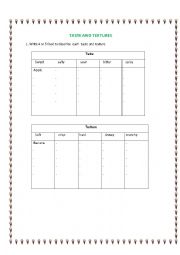 English Worksheet: Describing food taste and textures