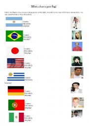 English Worksheet: Flags And Nationalities