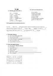 English Worksheet: VERB TO BE