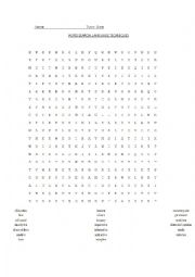 English Worksheet: Language Techniques Word Search