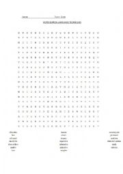 English Worksheet: Language Techniques Word Search