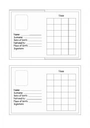 English Worksheet: My Passport