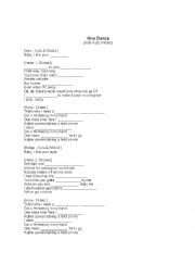 English Worksheet: One Dance Worksheet
