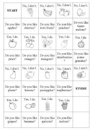English Worksheet: Do you like ...? (loop game)