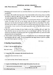 English Worksheet: REVIEW PAPERS MODULE 4 GRADE 9 Tunisian program