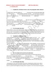 English Worksheet: REVIEW PAPERS MODULE 3 GRADE 9 Tunisian program