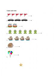 English Worksheet: Count and write 