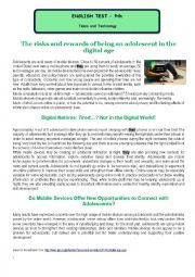 English Worksheet: Test - Digital natives