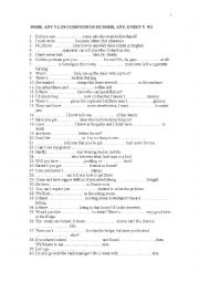 English Worksheet: Compounds some, any, no...