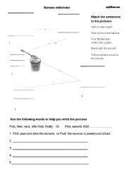 English Worksheet: Banana milk shake