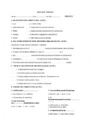 English Worksheet: Dracula 50 pts quiz b