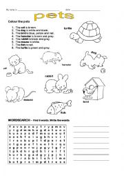 English Worksheet: Pets