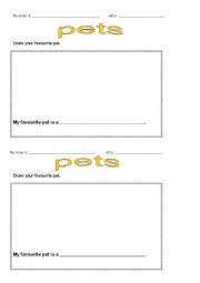 English Worksheet: Draw your favourite pet