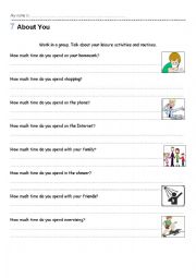 English Worksheet: Routines and leisures activities