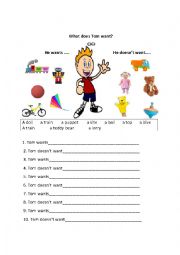 English Worksheet: What does Tom want? Our World 1 book