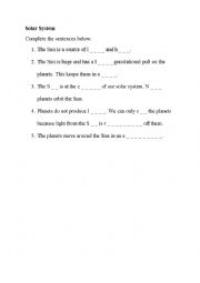 English Worksheet: Space 