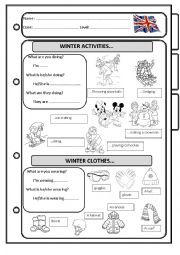 Winter activities and clothes
