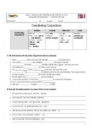 Coordinating and subordinating conjunctions