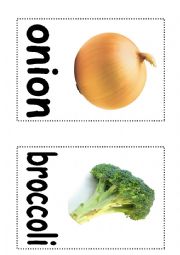 English Worksheet:  useful fruit and vegetables flash cards