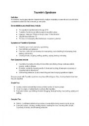 English Worksheet: Tourette syndrome