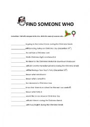 Find somone who-Christmas