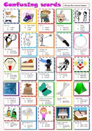 English Worksheet: Confusing words - multiple choice