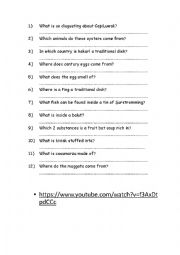 English Worksheet: Weirdest food