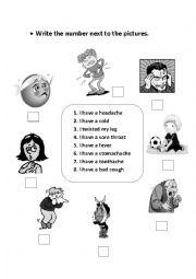 English Worksheet: health problems