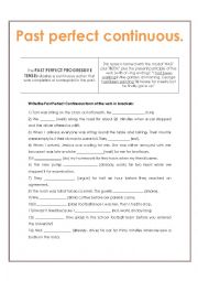 English Worksheet: Past perfect progressive