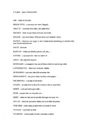 English Worksheet: A-Z fun quiz upper-intermediate