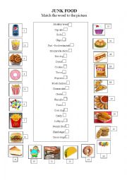 English Worksheet: JUNK FOOD GAME