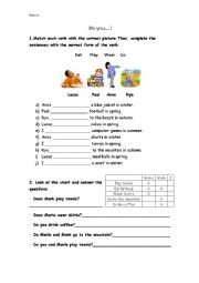 English Worksheet: Present simple