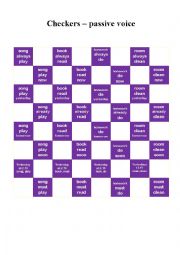 English Worksheet: Checkers - passive voice