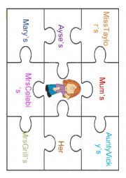 English Worksheet: possessive pronouns puzzle