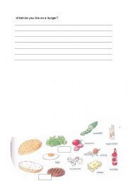 English Worksheet: What do you like on a burger?