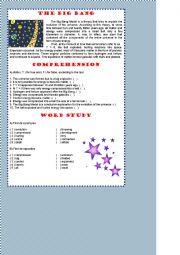 English Worksheet: The Big Bang