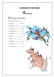 English Worksheet: can/cant