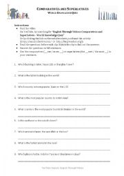 English Worksheet: Comparatives and Superlatives Video Activity