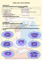 English Worksheet: parents and education