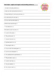 English Worksheet: Simple Past - consolidation