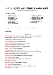 English Worksheet: Snow White and the 7 dwarfs