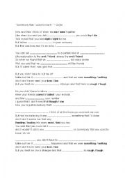 English Worksheet: Somebody That I Used to Know - Goyte