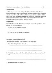 English Worksheet: Listening comprehension - a documentary about fast food babies