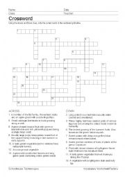 English Worksheet: Crossword - Eat your vegetables