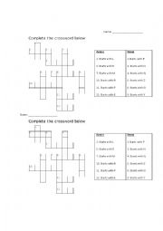 English Worksheet: 1st-3rd Grade ESL Phonics Crossword Puzzle
