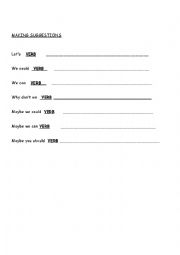 English Worksheet: making suggestions